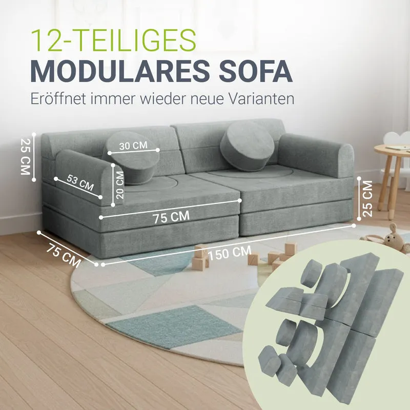 Kindersofa Kayo mit Cord Bezug & Kissen