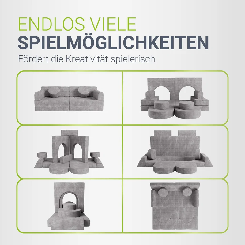 Kindersofa Kayo mit Cord Bezug & Kissen