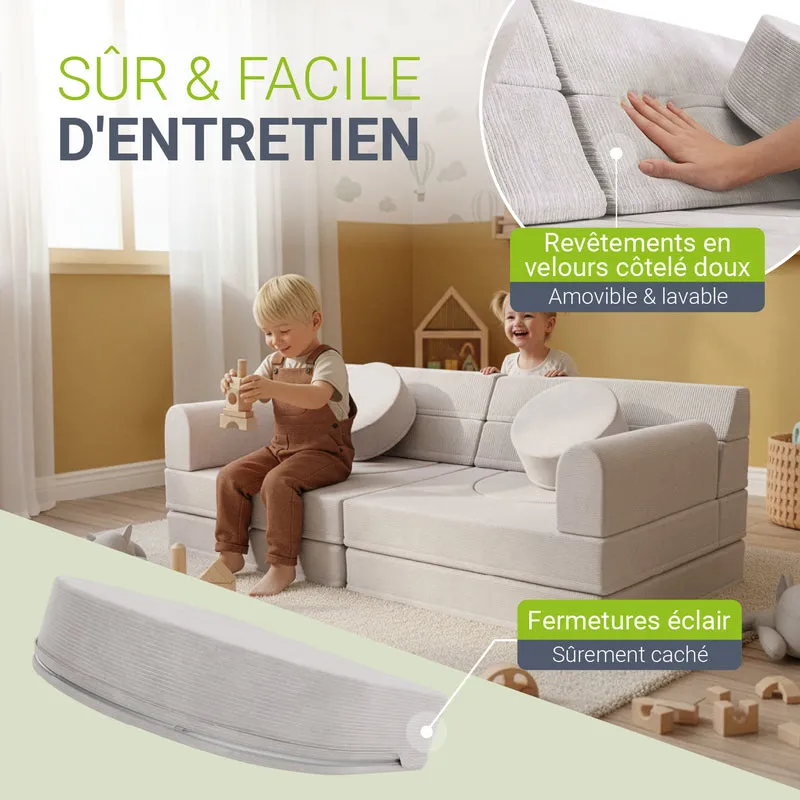 Kindersofa Kayo mit Cord Bezug & Kissen
