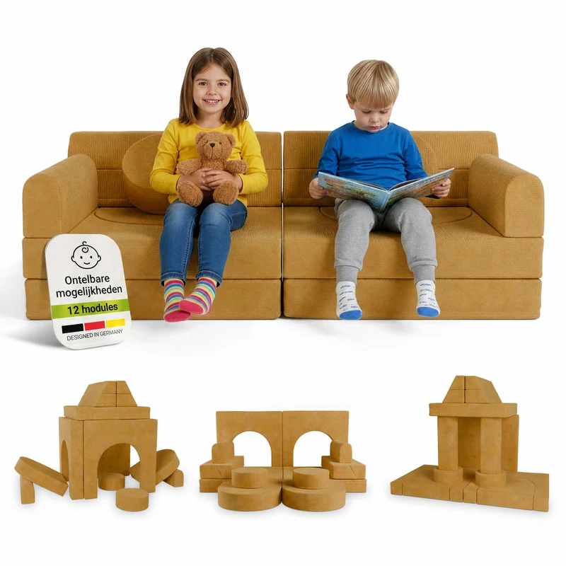 Kindersofa Kayo mit Cord Bezug & Kissen