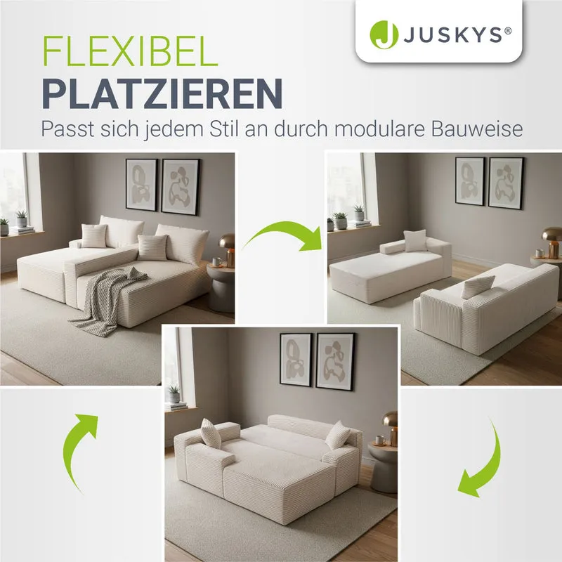 Sofa Coredo mit Cord Bezug & Dekokissen