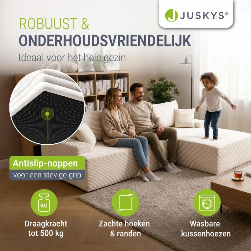 Sofa Coredo mit Cord Bezug & Dekokissen
