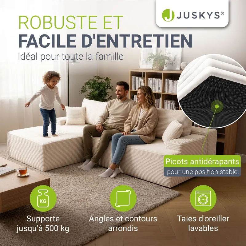 Sofa Coredo mit Cord Bezug & Dekokissen