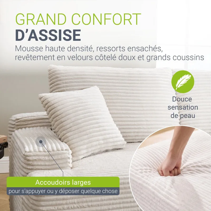 Sofa Coredo mit Cord Bezug & Dekokissen