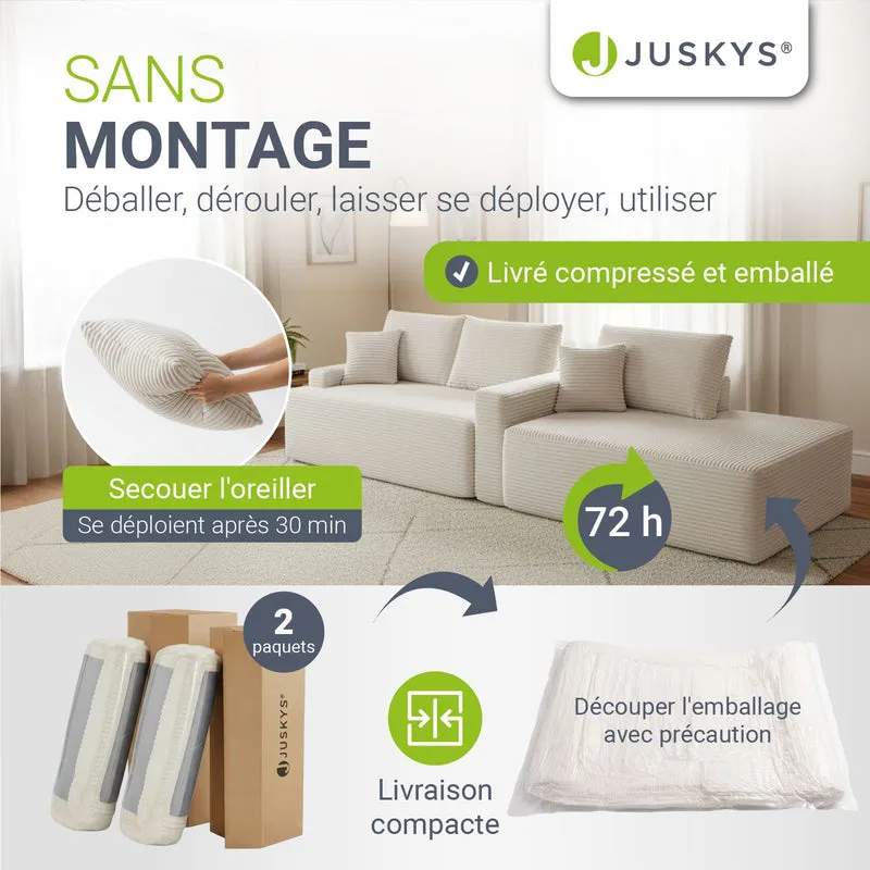 Sofa Coredo mit Cord Bezug & Dekokissen