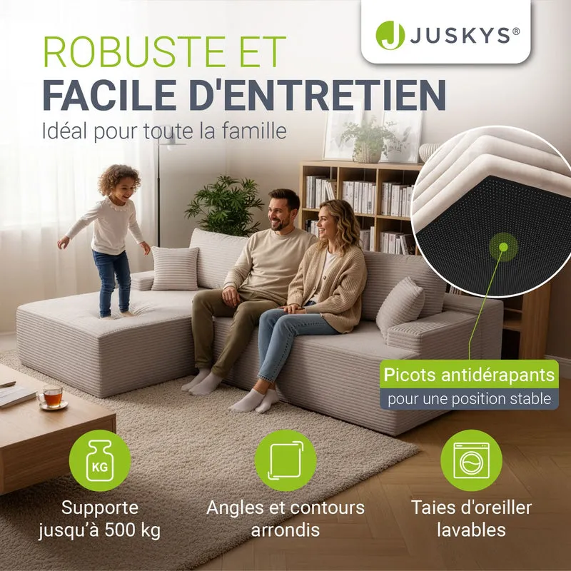 Sofa Coredo mit Cord Bezug & Dekokissen
