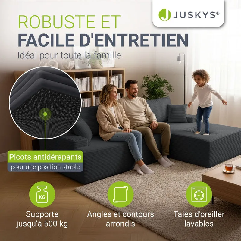 Sofa Coredo mit Cord Bezug & Dekokissen