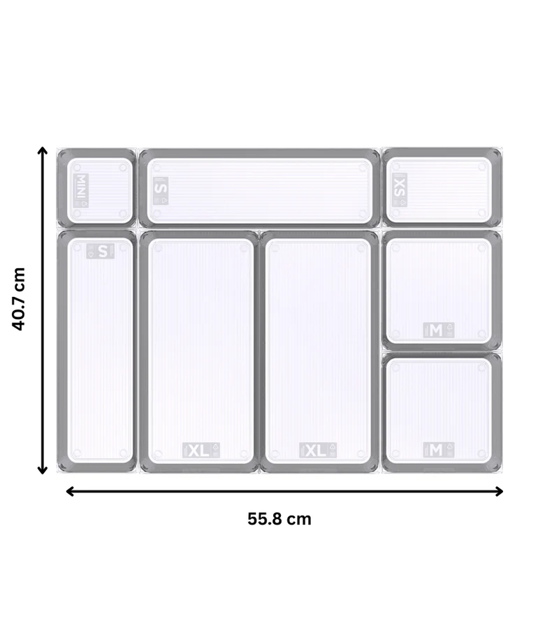 Schubladen Organizer - Set KLAR - HOCH (8-Teilig)