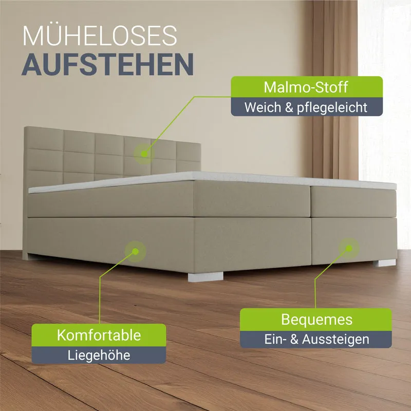 Boxspringbett Seattle - Malmo-Stoff