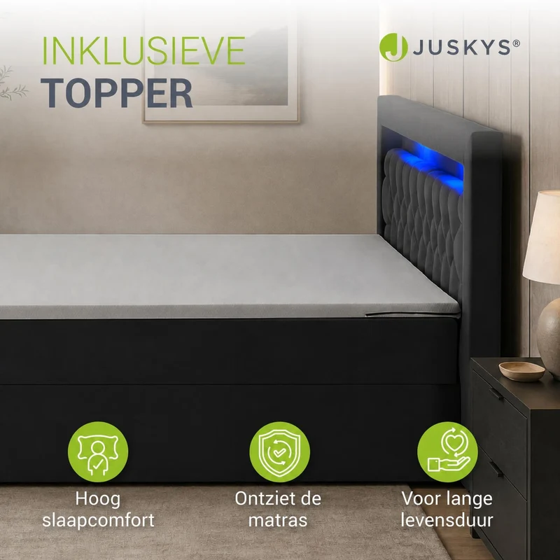 Boxspringbett Leona - Samt