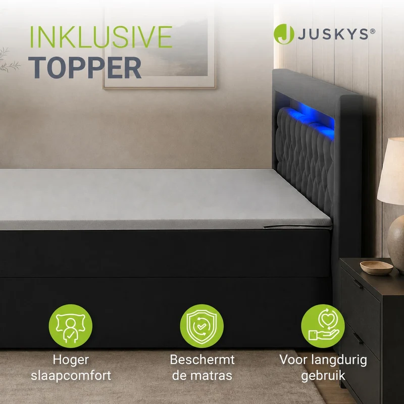 Boxspringbett Leona - Samt