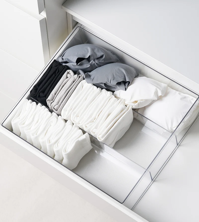 Schubladen Organizer KLAR 3 Fächer - 38x33.3x10 cm