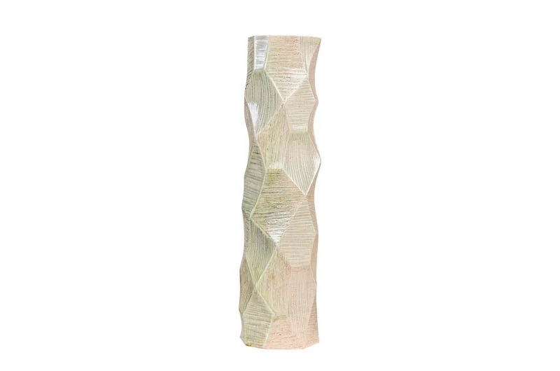 Casa Padrino Luxus Vase Ø 14 x H. 55 cm - Hohe schlanke Vase Abstract aus Steingut mit Dekor in Pastelltönen - Luxus Deko Accessoires