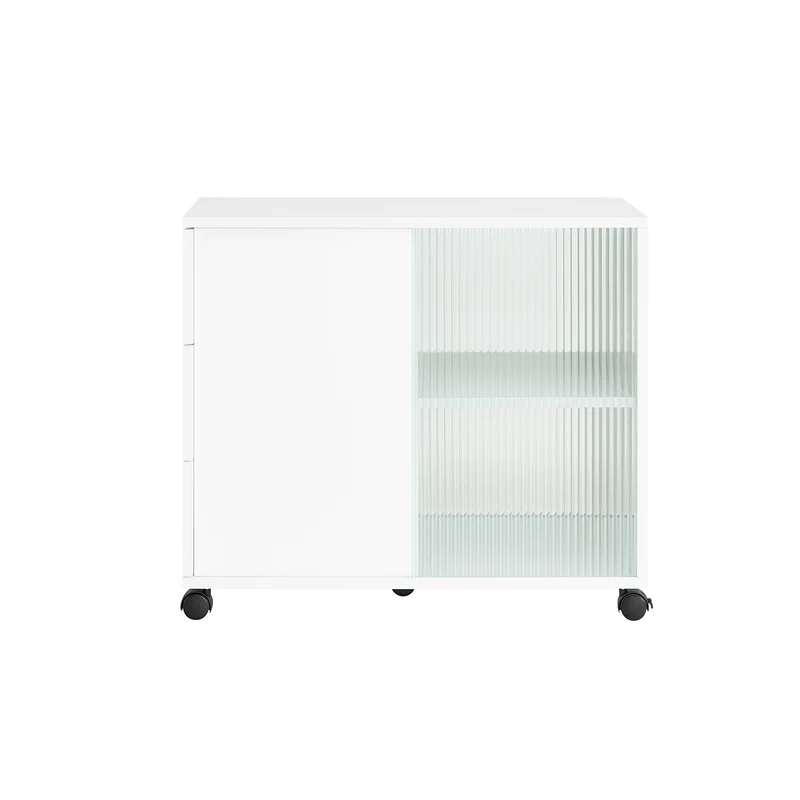 SoBuy Pyörällinen Arkistokaappi Tulostinteline FBT141-W