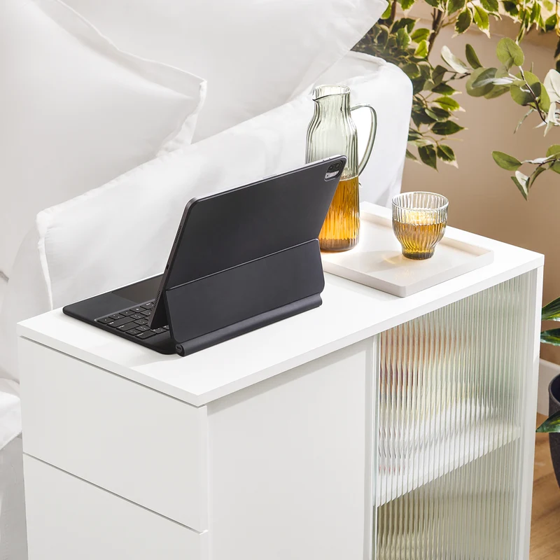 SoBuy Pyörällinen Arkistokaappi Tulostinteline FBT141-W