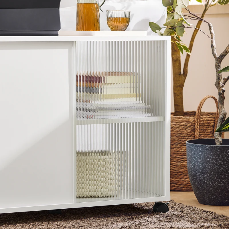 SoBuy Pyörällinen Arkistokaappi Tulostinteline FBT141-W