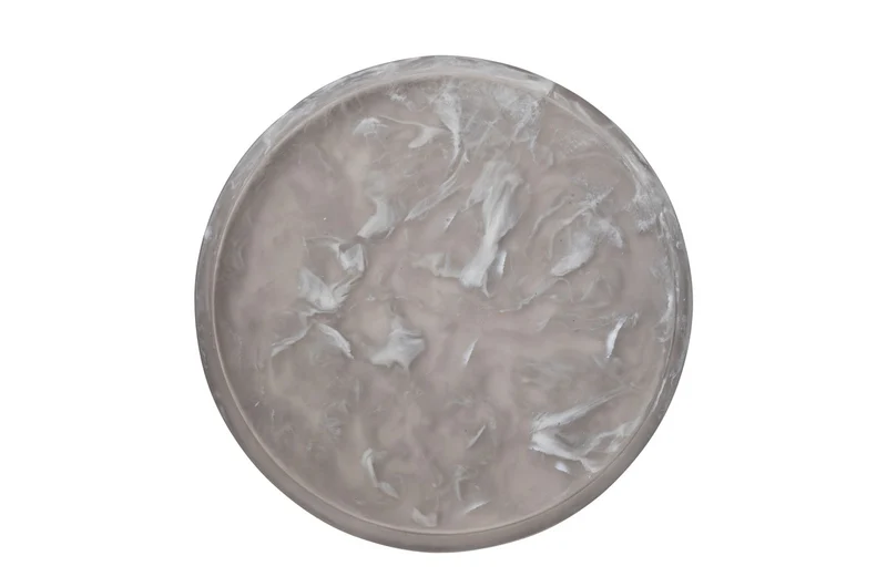 Casa Padrino Luxus Deko Objekt Schwarz Ø 21 x H. 1,7 cm - Runder Deko Teller aus Kunstharz mit transparent schwarzer Wirbeloptik - Luxus Deko Accessoires