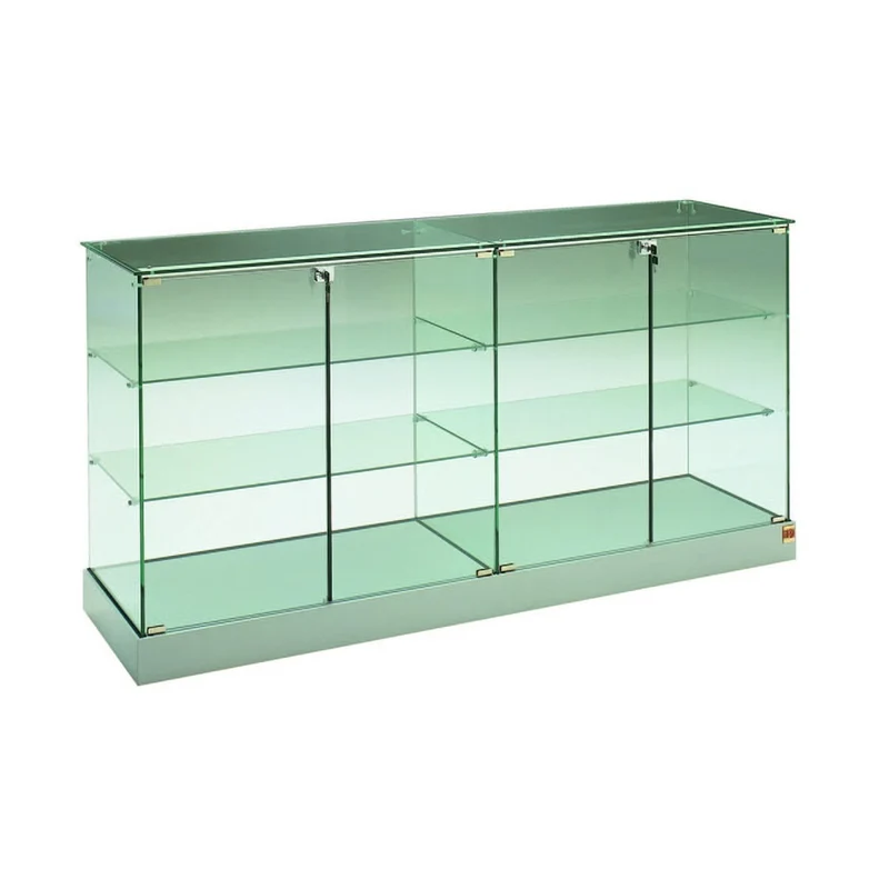 Casa Padrino Luxus Theken-Vitrine 142 x 46 cm H. 90 cm - Ladeneinrichtung - Boutique Möbel - Made in Italy