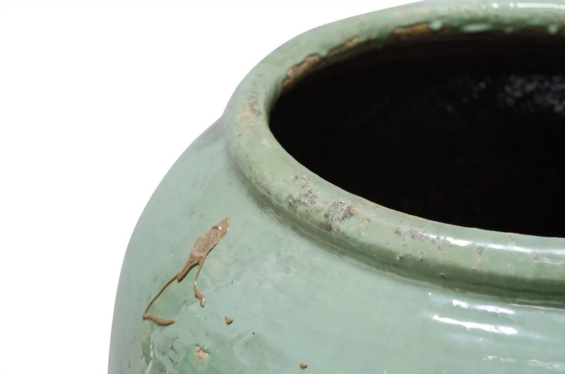 Casa Padrino Luxus Vase Grün Ø 65-70 x H. 75-80 cm - Riesige Bodenvase in Jadegrün im Antik-Look - Luxus Deko Accessoires