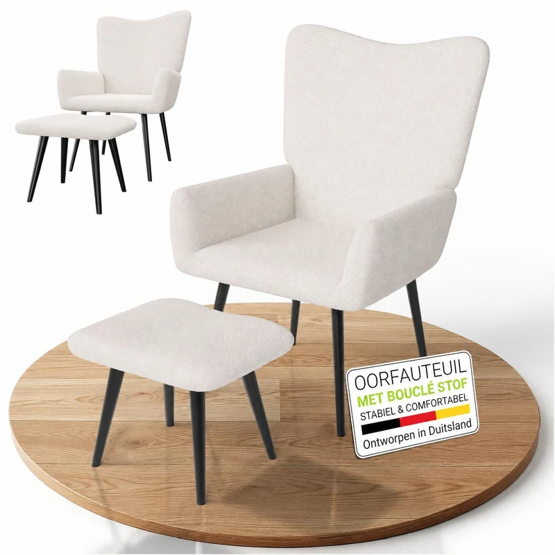 Ohrensessel mit optionalem Hocker Odense