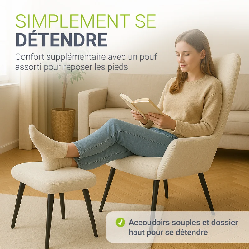 Ohrensessel mit optionalem Hocker Odense