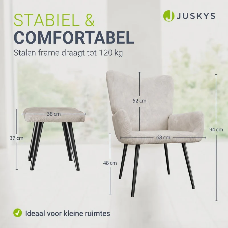 Ohrensessel mit optionalem Hocker Odense