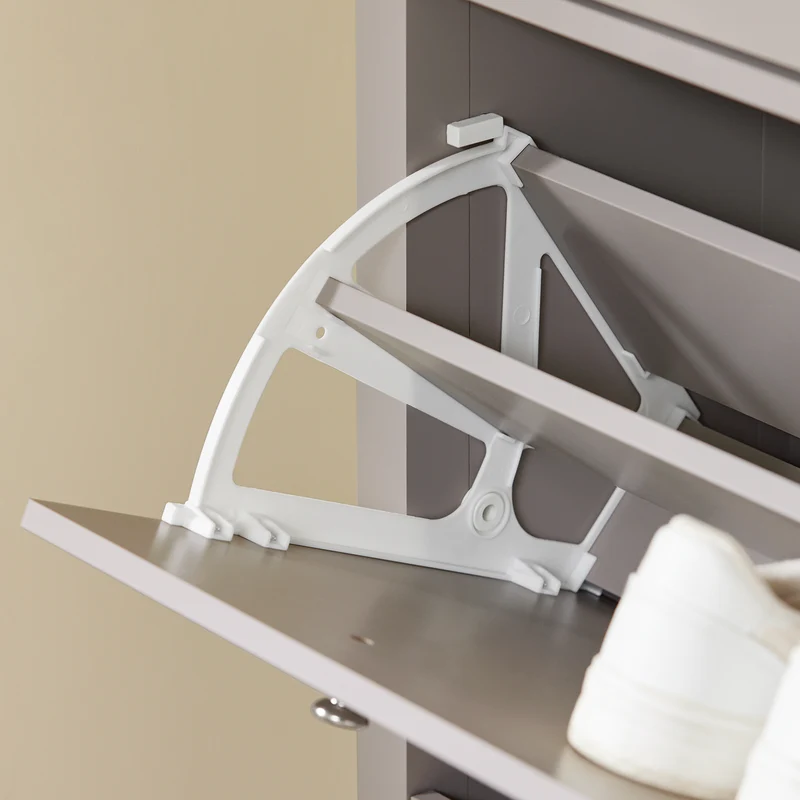 SoBuy FSR89-KA Kengät Kaappi Eteiseen – Suuri Kapasiteetti 12 Paria + Vetolaatikko Kengille, Eteinen, Käytävä – MDF E1 Puu, 80x25x108 cm, Vaaleanruskea