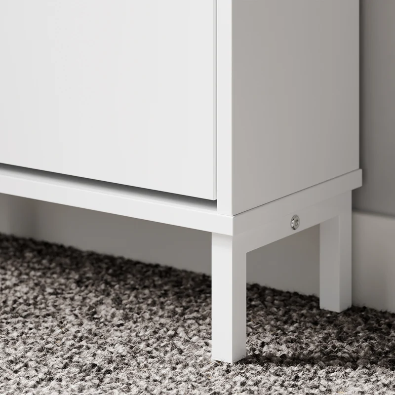 SoBuy FSR209-WN Kapea Kenkäkaappi Eteiseen – Valkoinen Kenkäkaappi 9 Kengälle – Tilaa Säästävä, MDF & Bambu, 90×19×129,5 cm