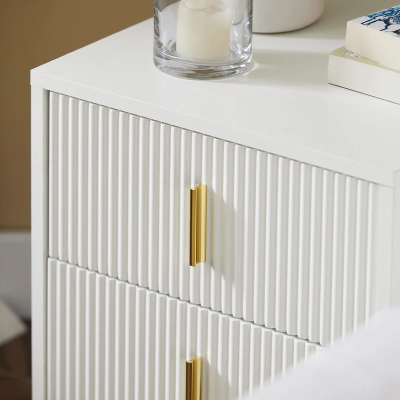 SoBuy FBT115-Wx2 – 2 kpl yöpöytiä, moderni säilytyskaluste kahdella laatikolla, valkoinen – 40 × 40 × 47 cm