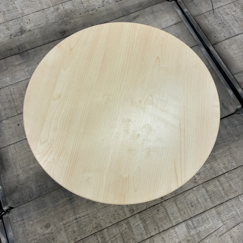Beistelltisch Loungetisch Rund Holz Buche Edelstahl Tisch 50cm Gebraucht
