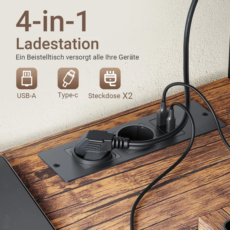 SoBuy Konsolentisch schmal 20 cm mit USB und Steckdose FSB105-E-N