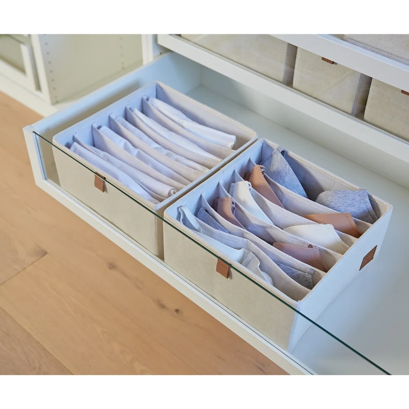 PREMIUM Organizer 6 Fächer breit Beige - Set 2 Stk