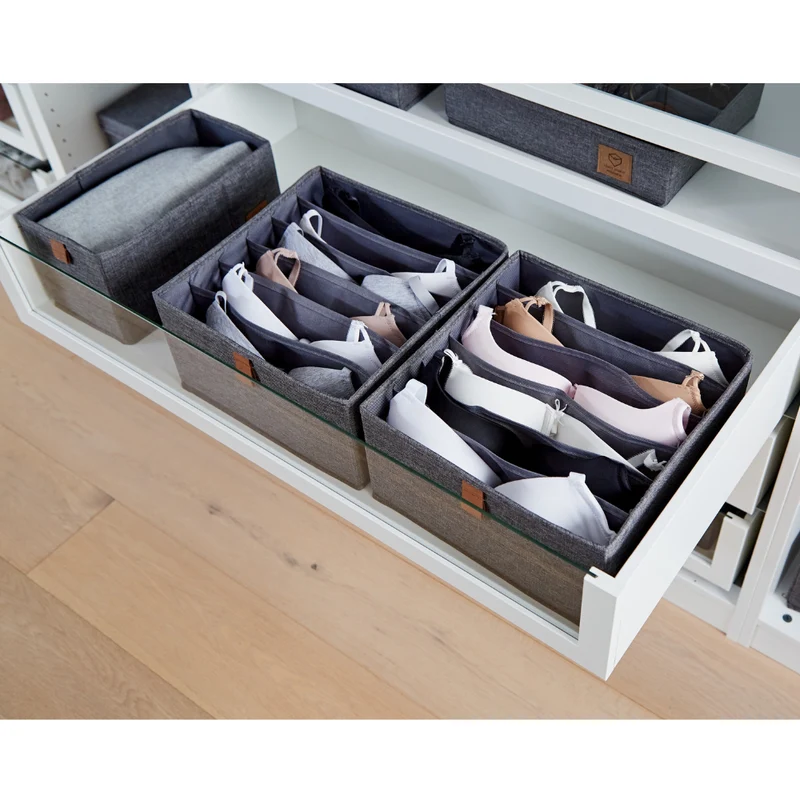 PREMIUM Organizer 6 Fächer breit Grau - Set 2 Stk
