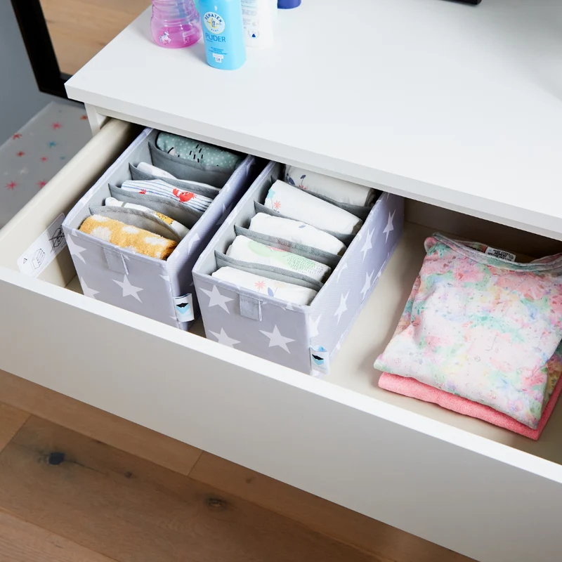 STAR Organizer 6 Fächer schmal Grau - Set 2 Stk