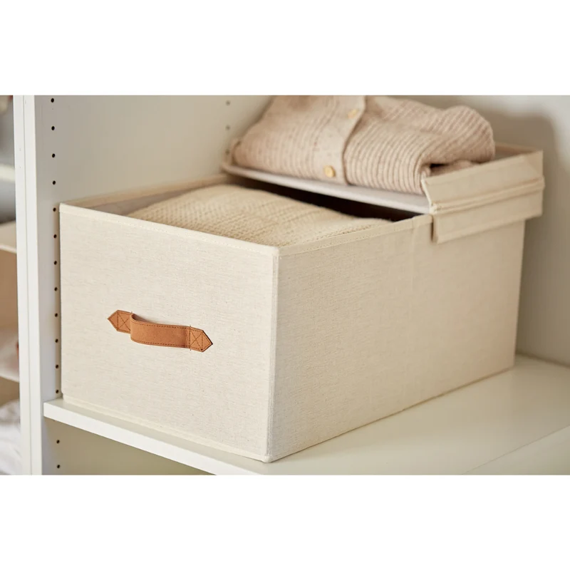 PREMIUM Aufbewahrungsbox mit Klappdeckel - Beige