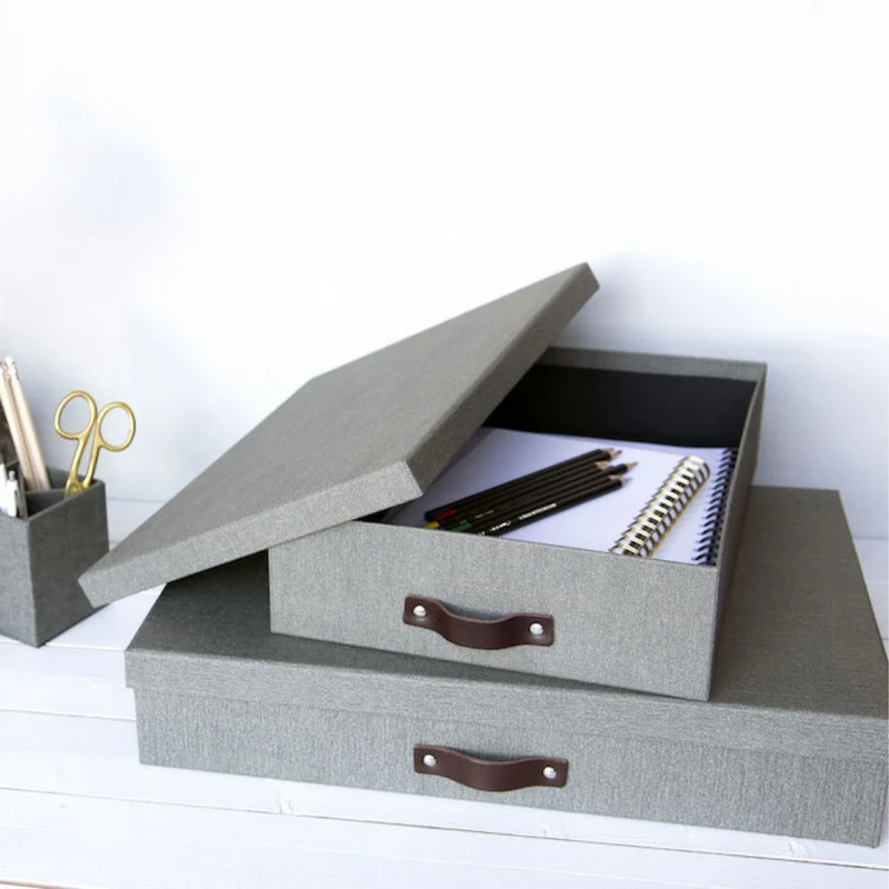 OSKAR Aufbewahrungsbox A4 - Grau Canvas
