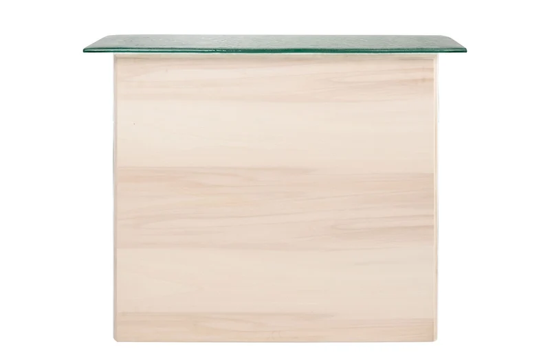 Casa Padrino Luxus Konsole Cremeweiß 105 x 30 x H. 83,5 cm - Großer handgefertigter Keramik Konsolentisch mit Platte aus strukturiertem Klarglas - Luxus Möbel
