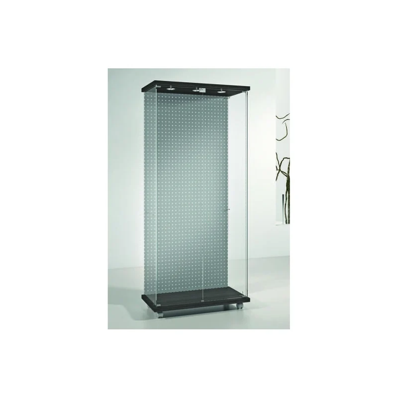 Casa Padrino Luxus Ladenvitrine 80 x 40 cm H. 181 cm mit 3 LED-Spots mit Lochrückwand - Ladeneinrichtung - Boutique Möbel - Made in Italy