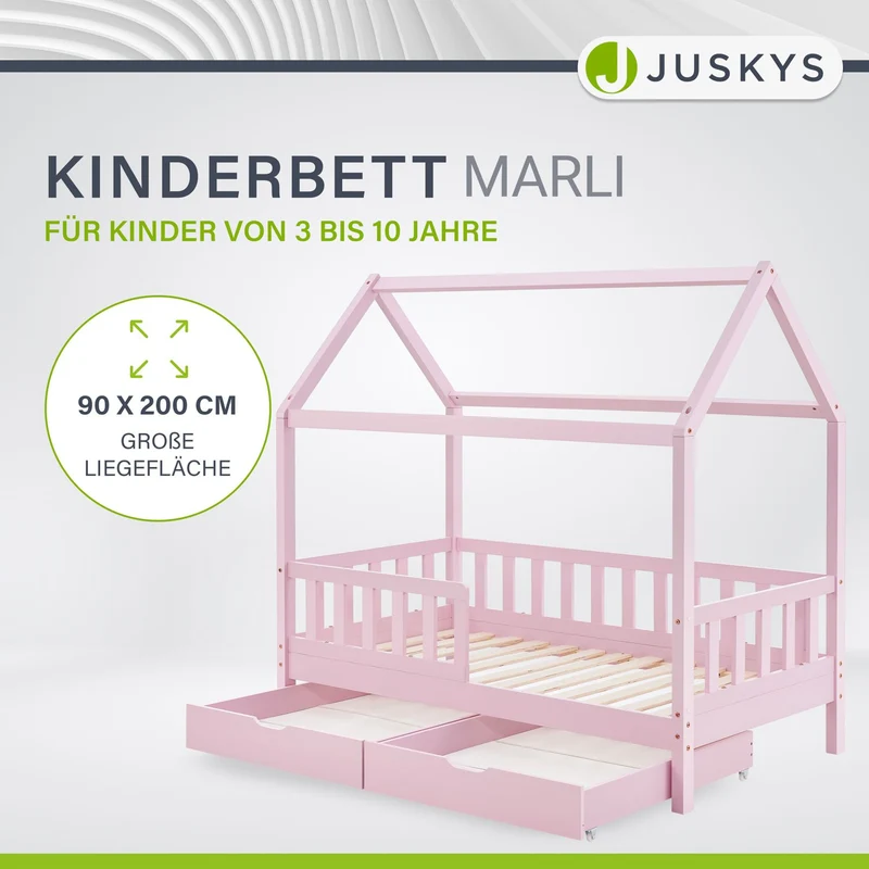 Kinderbett Marli 90 x 200 cm mit Bettkasten