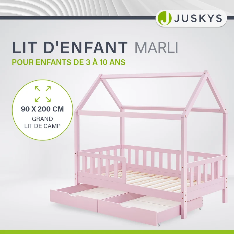 Kinderbett Marli 90 x 200 cm mit Bettkasten