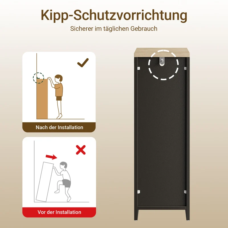 Vorverkauf | SoBuy Nachttisch schmal 20cm breit mit 2 Schubladen | Beistelltisch Schwarz 60x35cm FBT149-SCH