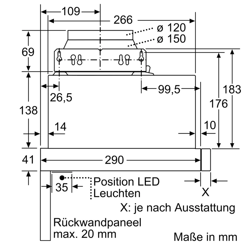 Bosch Dunstabzug DFL064A52 Flachschirm-Dunsthaube Serie 4 + DSZ4685 Griffleiste Edelstahl