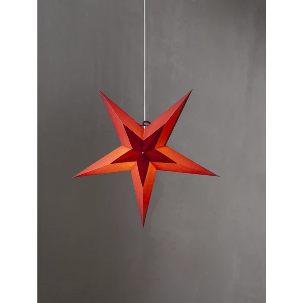Star Trading Papierstern "Diva" ca. 60 cm Ø, Samtstern in der Mitte, ohne Kabel und Fassung,Vierfarb-Karton