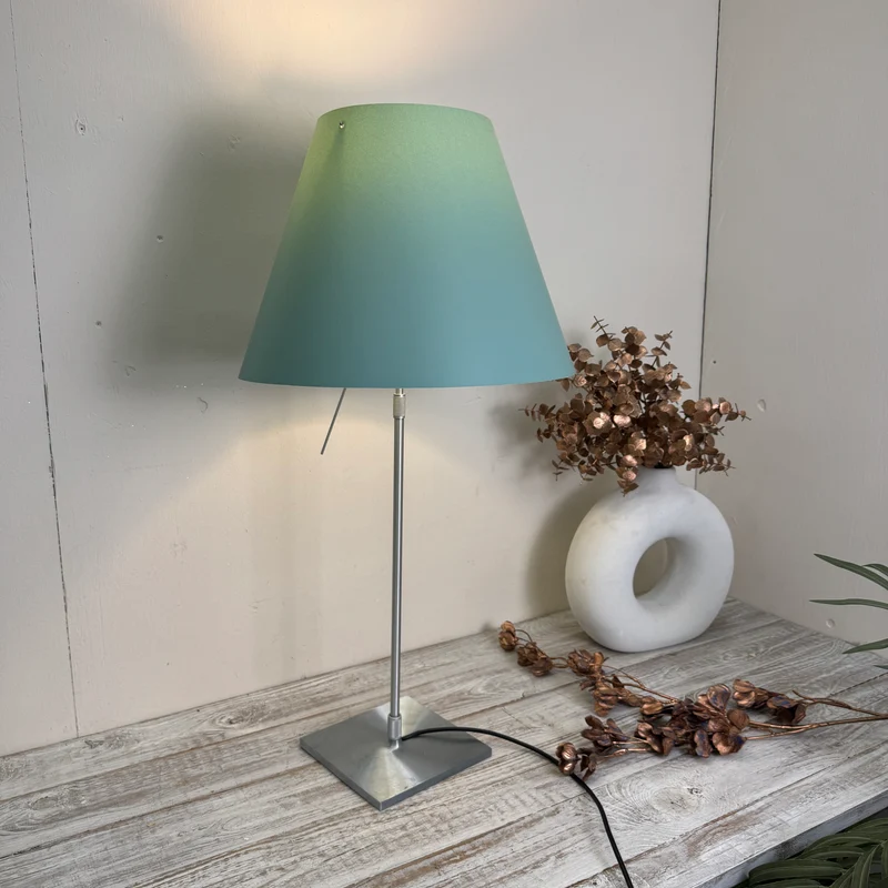 Luceplan Costanzina D13 Tischlampe Türkis Silbern Lampe Gebraucht