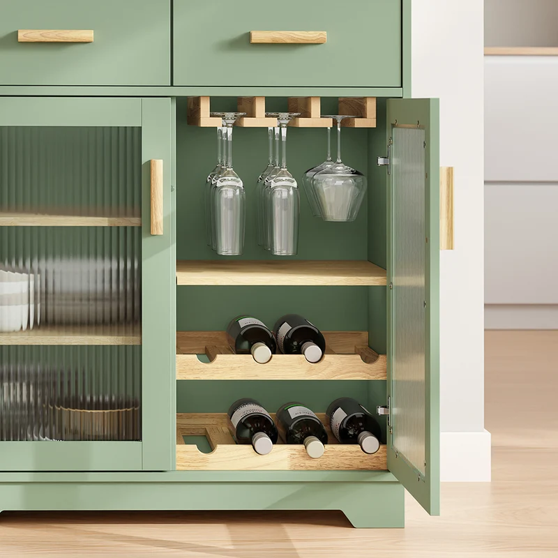 SoBuy | Hochschrank Küchenschrank freistehend Grün | FSB108-E-GR