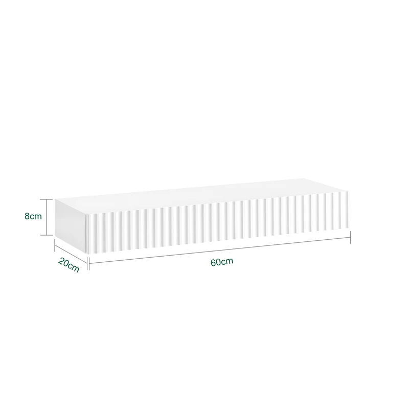 Vorverkauf | SoBuy | Schweberegal | mit Schublade | LED-Bewegungssensor-Licht | Wandschublade Weiß | FHK38-W
