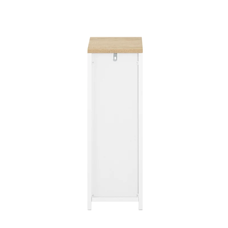 SoBuy Nachttisch schmal Beistelltisch mit 2 Schubladen und Ablage Weiß 20x35x60 cm FBT149-WN