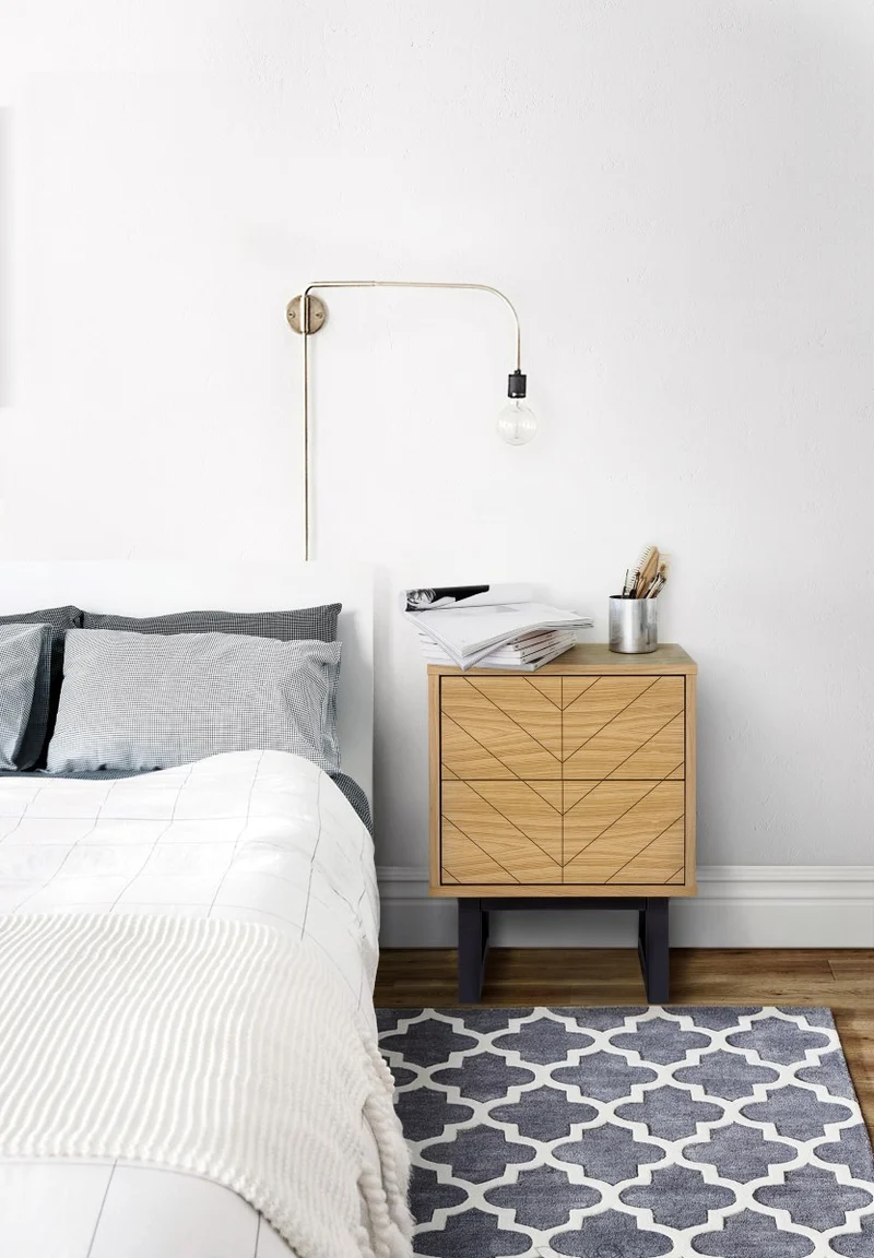 Nachttisch CAMDEN – Fronten in Herringbone-Optik