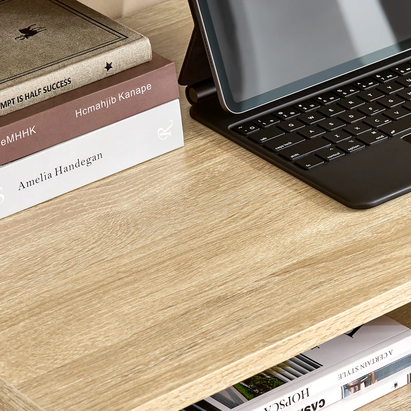 SoBuy Tietokonepöytä lastulevyä ja Metalli Beige FWT63-N