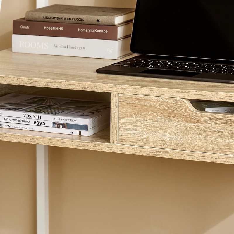 SoBuy Tietokonepöytä lastulevyä ja Metalli Beige FWT63-N